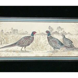 Pheasants in the Country Wild Bird Prepasted Wallpaper Border WB5041 15 ft 1994